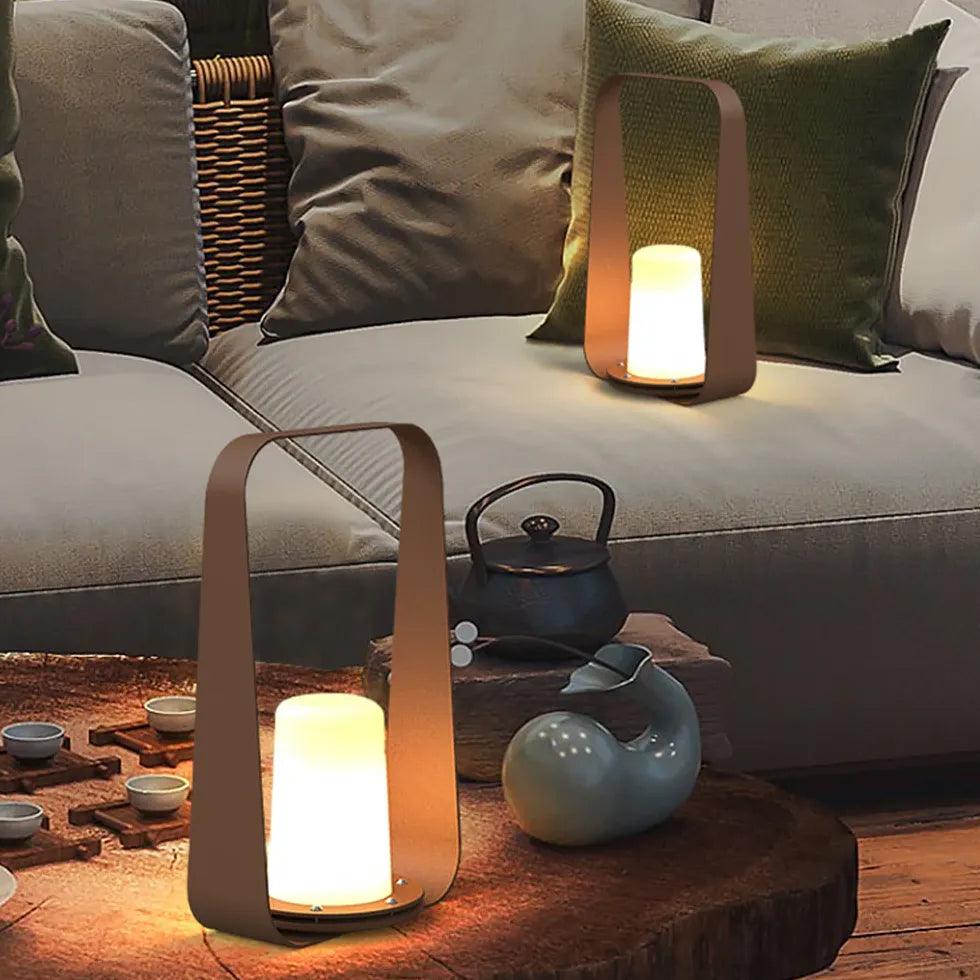 Cylindrical Portable Lantern with Arched Handle - Clowas