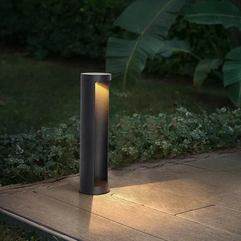 Cylindrical Reflection Black Bollard Lights - Clowas