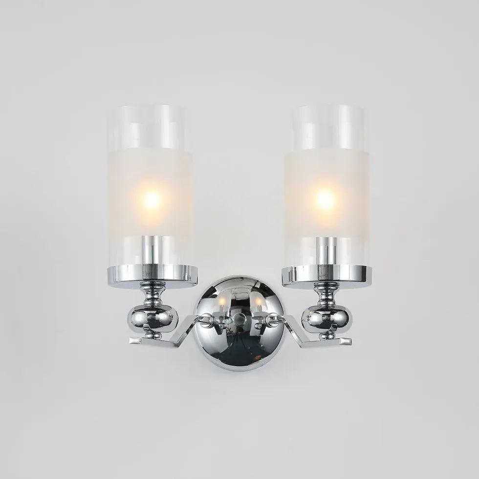 Cylindrical Shade Silver Modern Glass Chandelier - Clowas