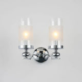 Cylindrical Shade Silver Modern Glass Chandelier - Clowas