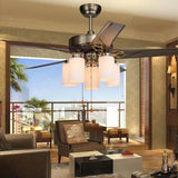 Cylindrical Shade Zipper Switch Vintage Fan Light - Clowas