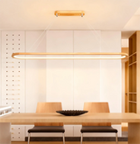 Minimalist Oval Wooden Pendant Lighting for Dining Room
