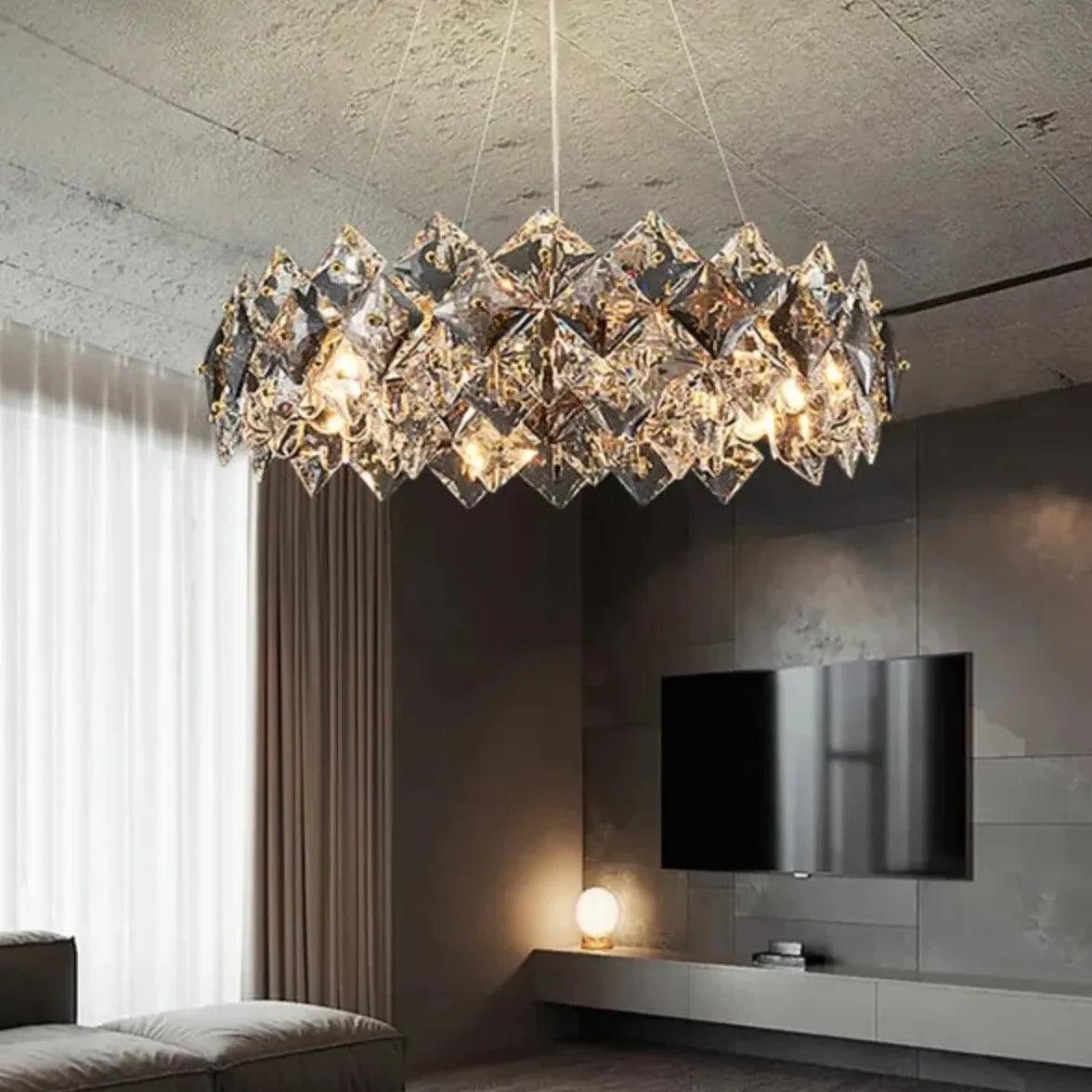 Diamond Folds Crystal Modern Pendant Light - Clowas