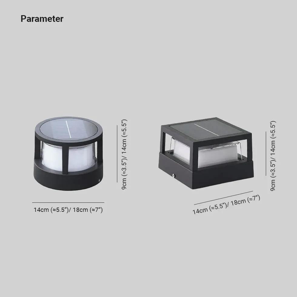 Dimmable Solar Black Outdoor Pillar Lights - Clowas