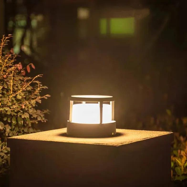 Dimmable Solar Black Outdoor Pillar Lights - Clowas
