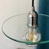 Vintage Chrome Round Glass Pendant Lighting