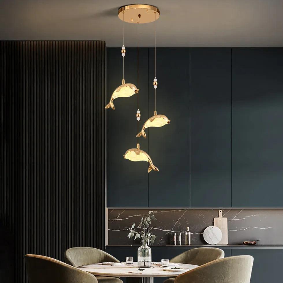 Dolphin Design Modern Minimalist Bedroom Pendant Light - Clowas