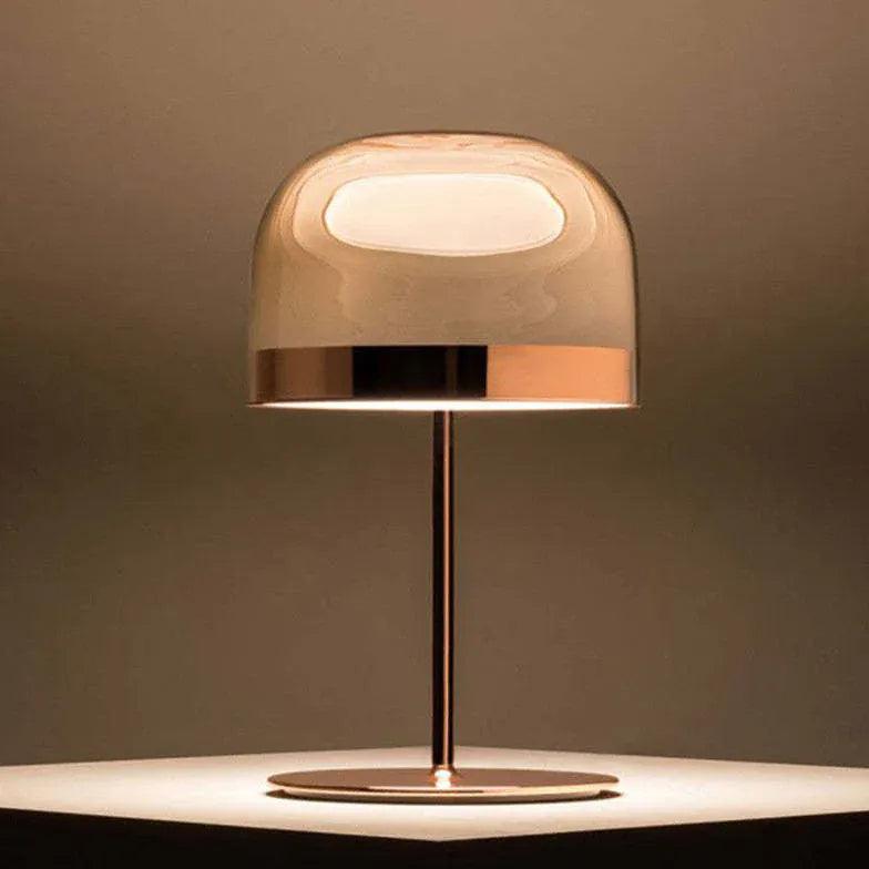 Domed Shade Metallic Gloss Minimalist Table Lamp - Clowas
