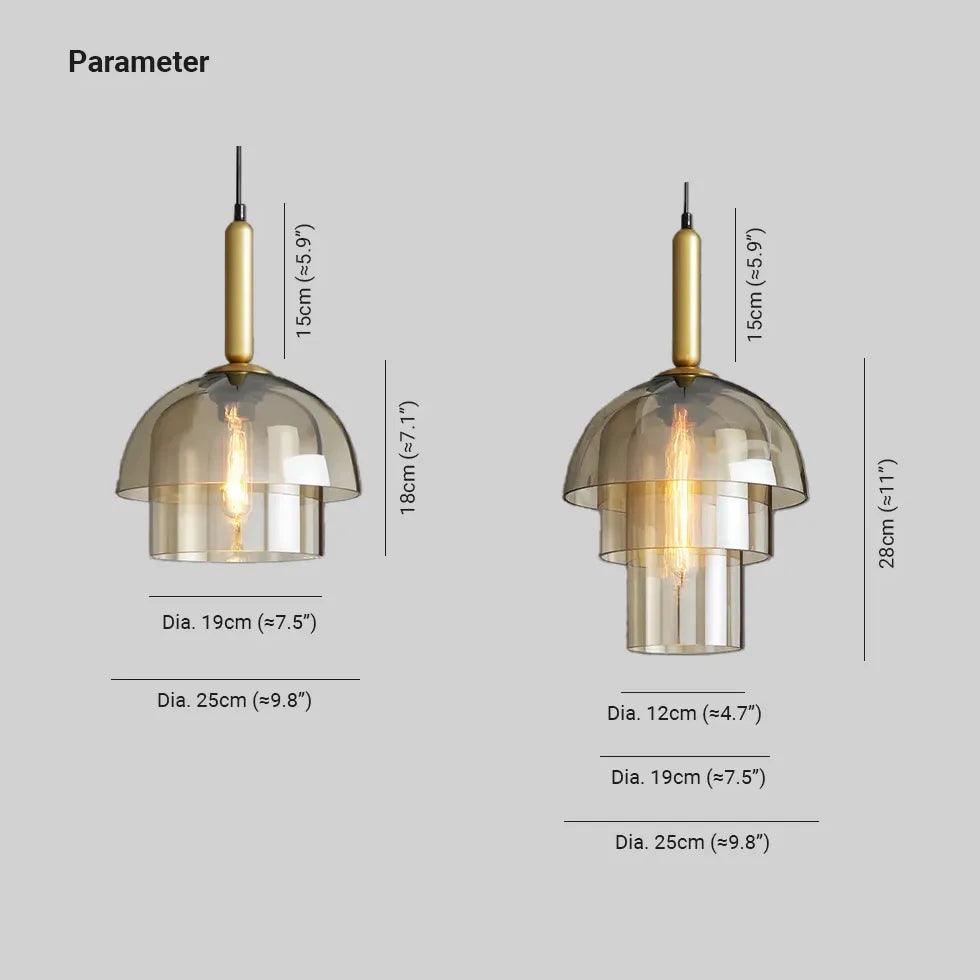 Double Glass Shade Modern Pendant Light - Clowas