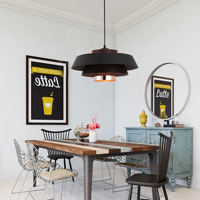 Double Layer Lampshade LED Modern Pendant Light - Clowas