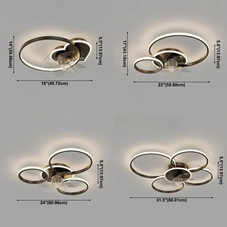 Double Ring Modern LED Ceiling Fan Light - Clowas