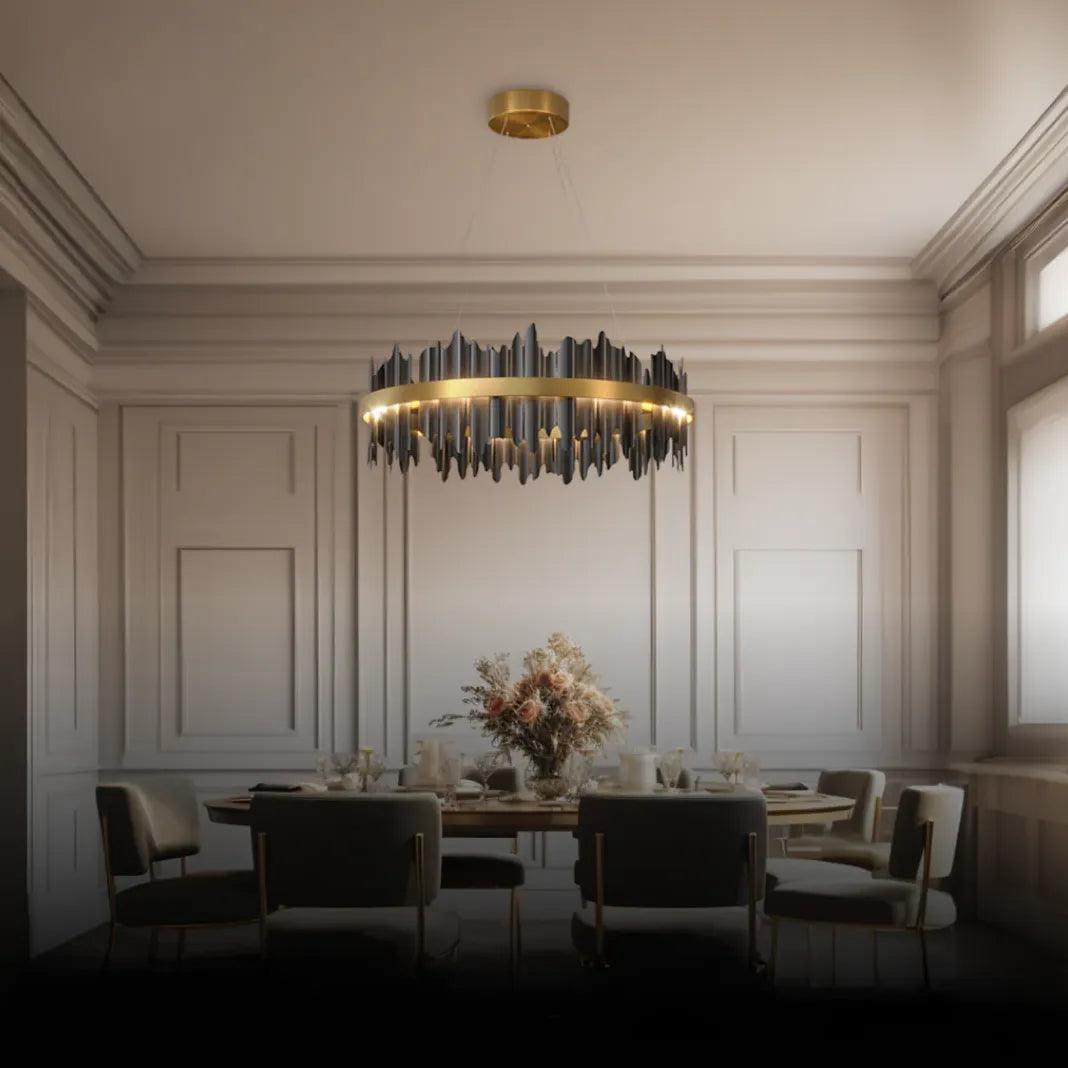 Double Vertical Stripes Industrial LED Chandelier - Clowas