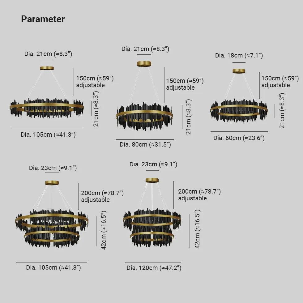 Double Vertical Stripes Industrial LED Chandelier - Clowas