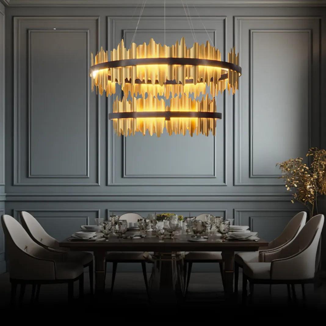 Double Vertical Stripes Industrial LED Chandelier - Clowas