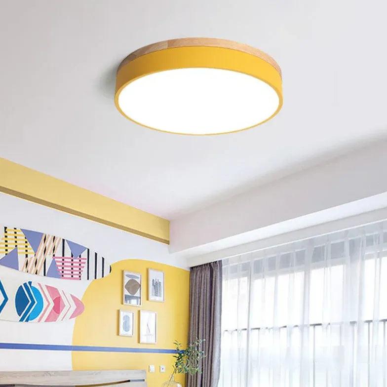 Drum Shaped Bedroom LED Flush Ceiling Lights - Clowas