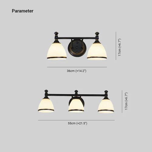 Dual-Arm Black and White Minimalist Round Wall Lamp - Clowas