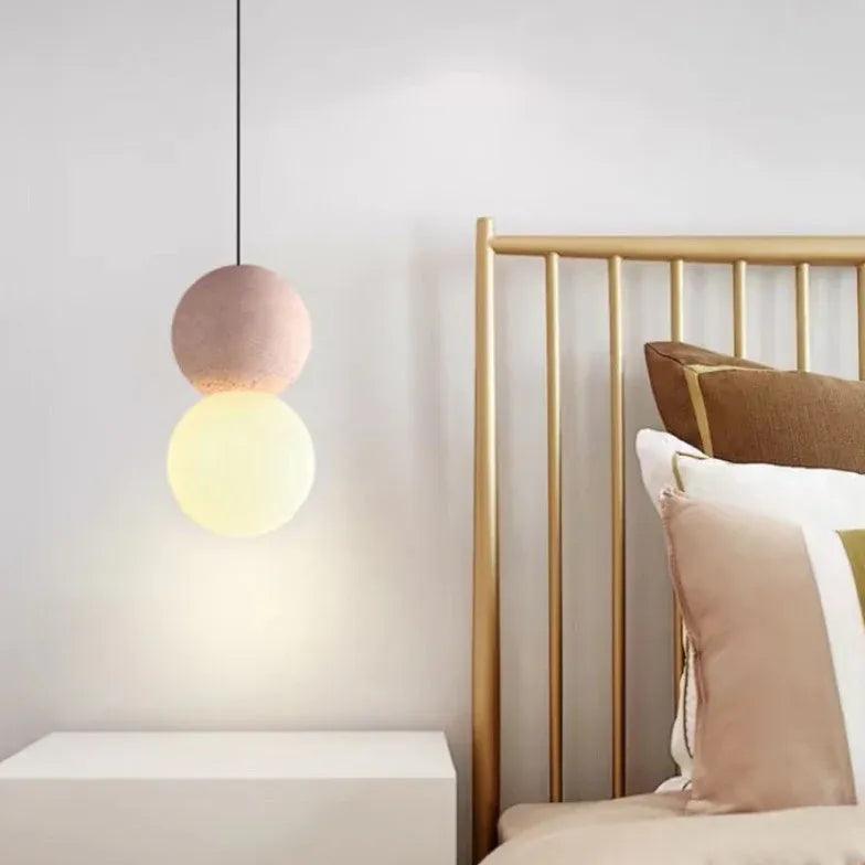Dual-Sphere Bedroom LED Single-Head Pendant Light - Clowas