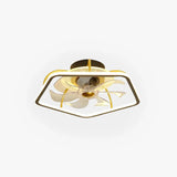 Pentagon Gold LED Bedroom Fan Light - Clowas