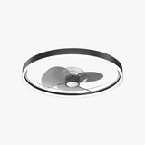 Round Modern Black Bedroom Fan Light - Clowas