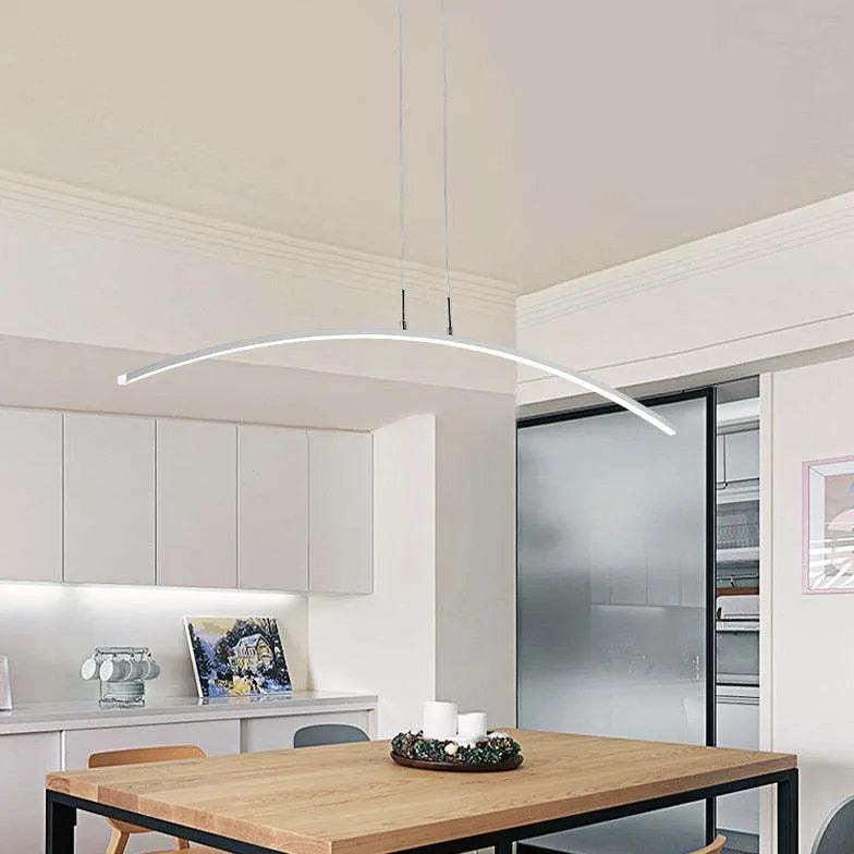 Curved LED Black Kitchen Pendant Light - Clowas