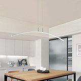 Curved LED Black Kitchen Pendant Light - Clowas