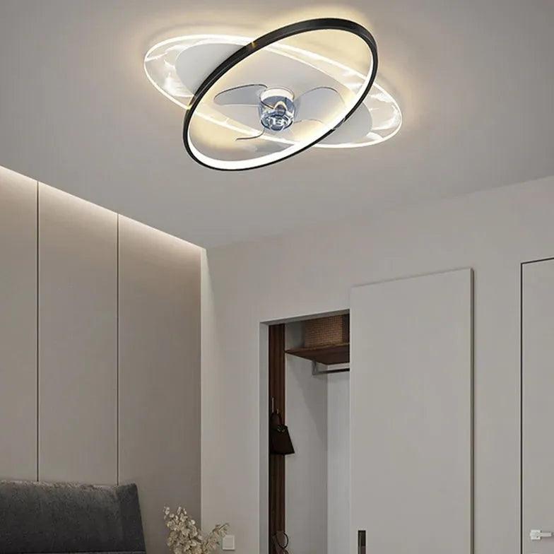 Flat Oval Modern Bedroom Fan Light - Clowas