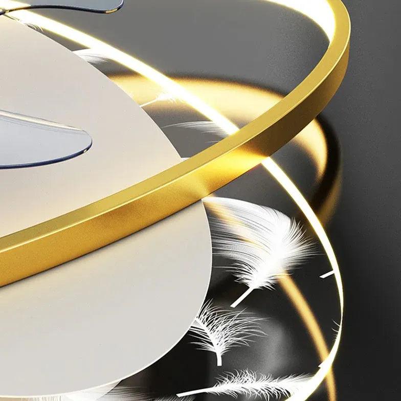 Flat Oval Modern Bedroom Fan Light - Clowas