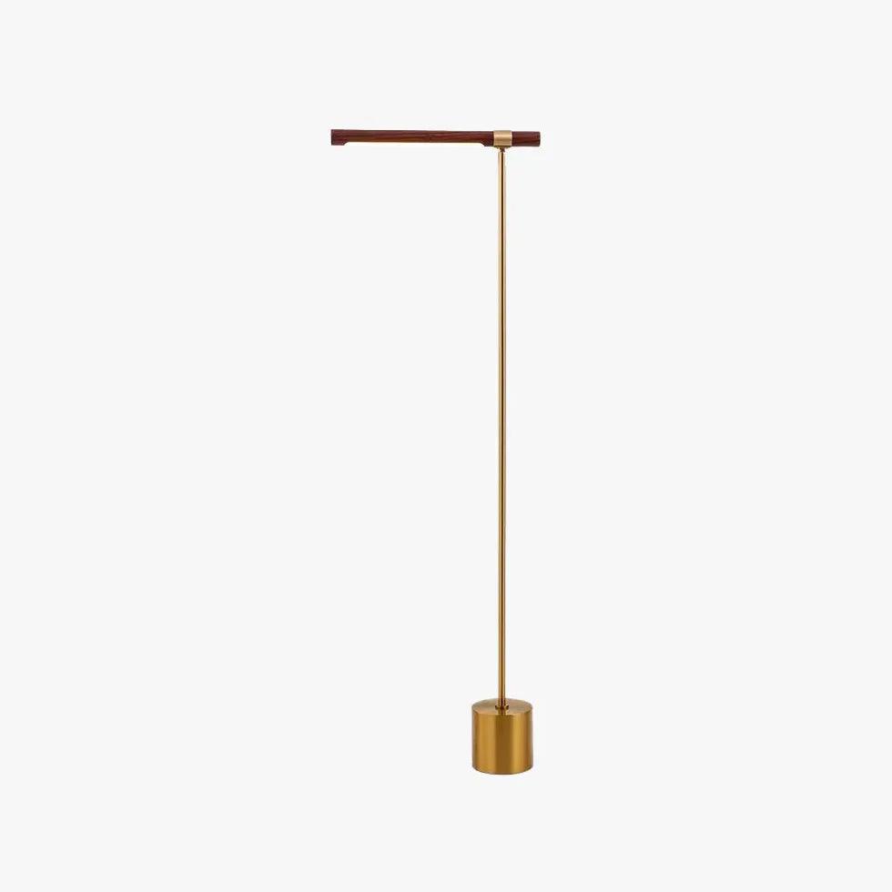 Metal Wood Linear Design Plug-in Floor Lamp - Clowas