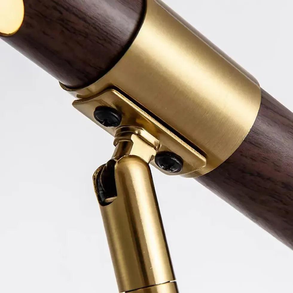 Metal Wood Linear Design Plug-in Floor Lamp - Clowas