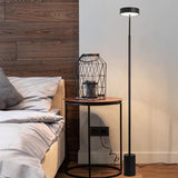 Slim Round Black Minimalist Floor Lamp - Clowas