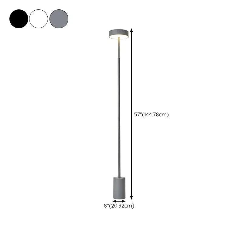 Slim Round Black Minimalist Floor Lamp - Clowas