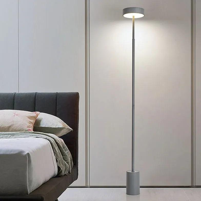 Slim Round Black Minimalist Floor Lamp - Clowas