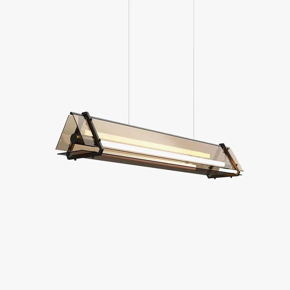 Rectangular Frame Gold Glass Industrial Pendant Light - Clowas