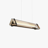 Rectangular Frame Gold Glass Industrial Pendant Light - Clowas