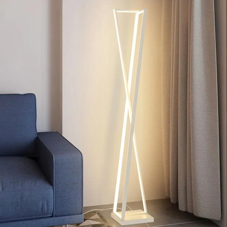 X-Shaped White Plug Tripod Floor Lamp - Clowas