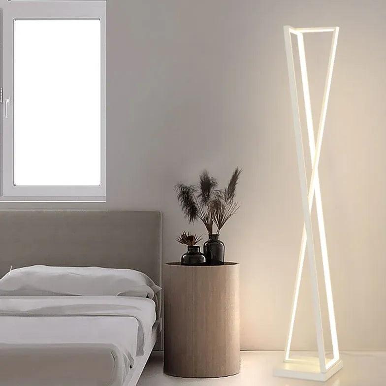 X-Shaped White Plug Tripod Floor Lamp - Clowas