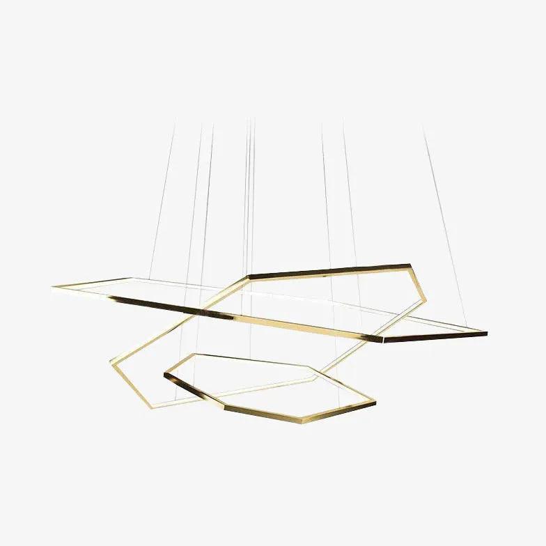 Geometric Shape Metal Gold LED Pendant Light - Clowas