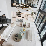 Geometric Shape Metal Gold LED Pendant Light - Clowas