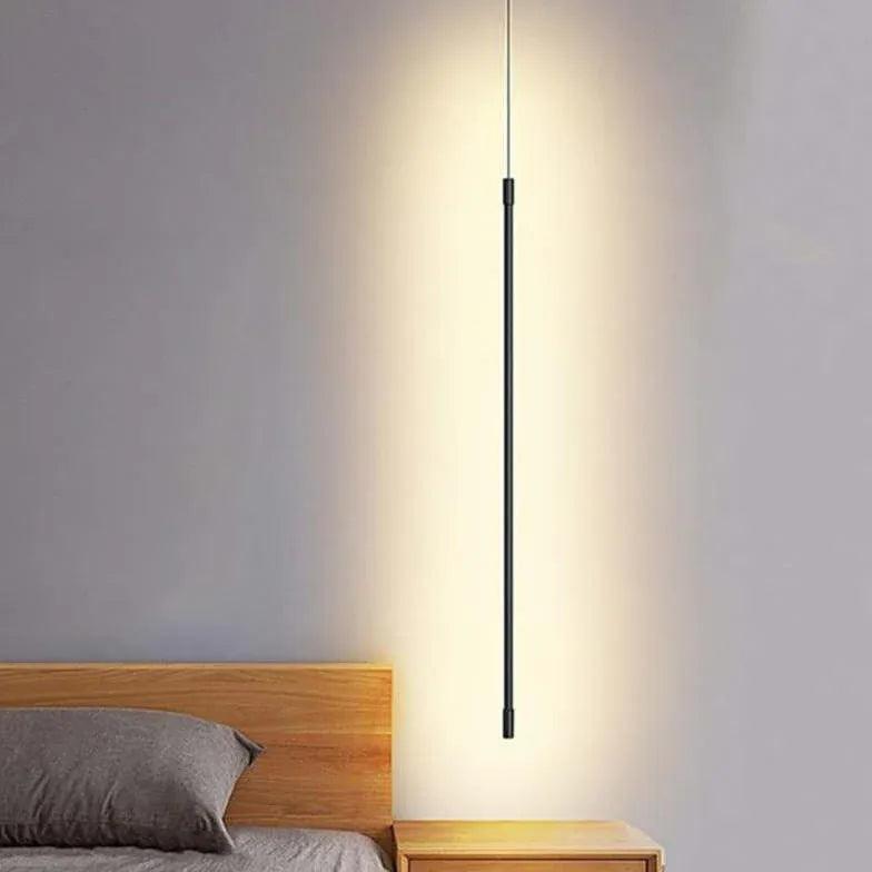 Linear Black LED Bedroom Pendant Light - Clowas