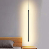 Linear Black LED Bedroom Pendant Light - Clowas
