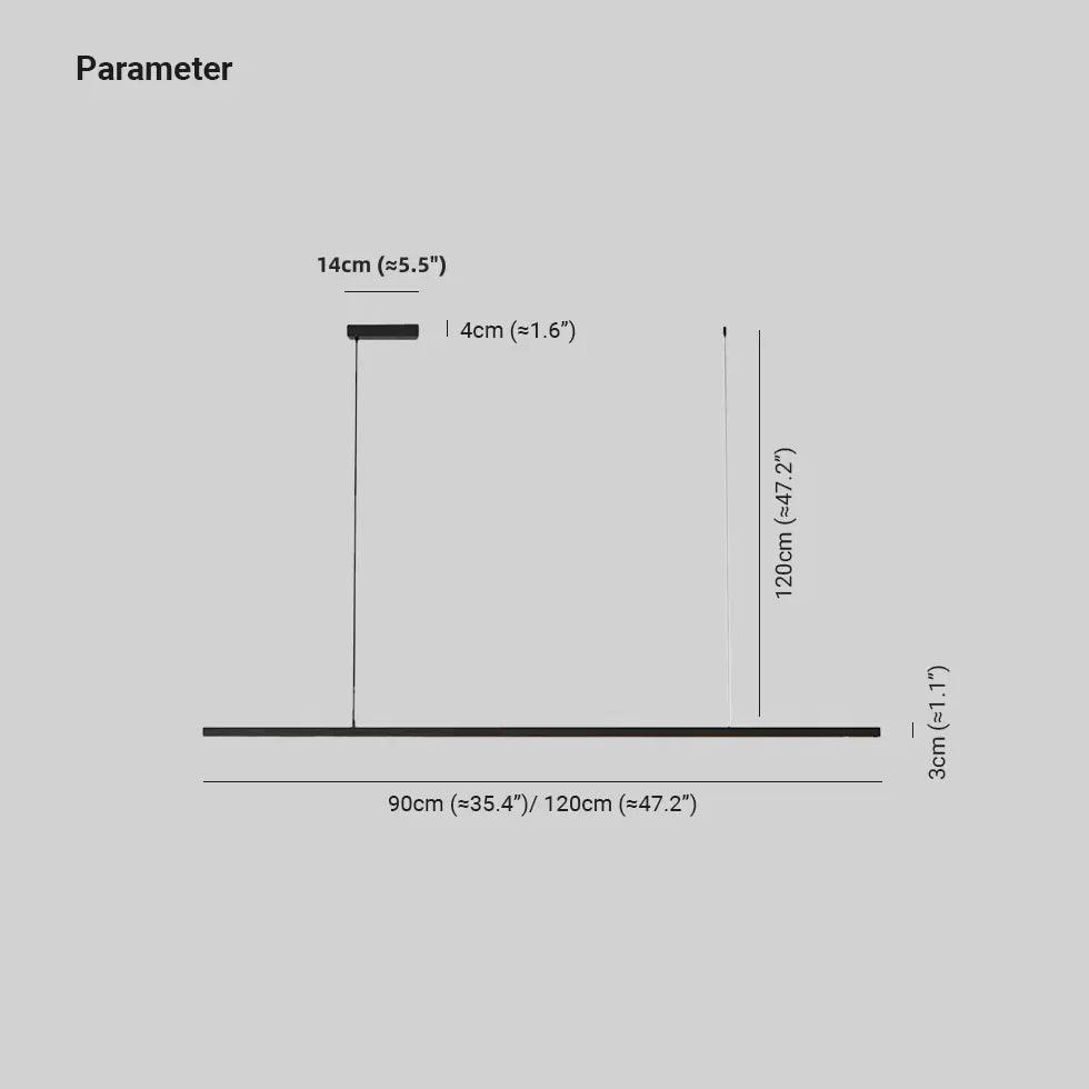 Linear Black LED Bar Pendant Light - Clowas