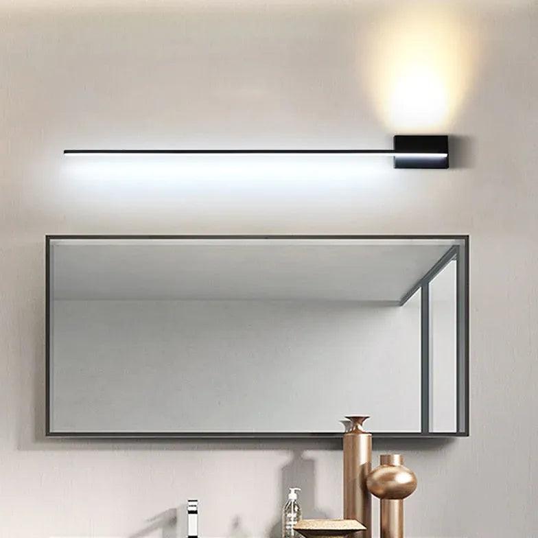 Long Black Industrial Bathroom Mirror Light - Clowas