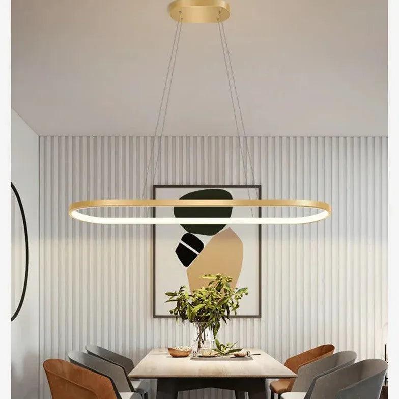 Black Oval LED Kitchen Pendant Light - Clowas