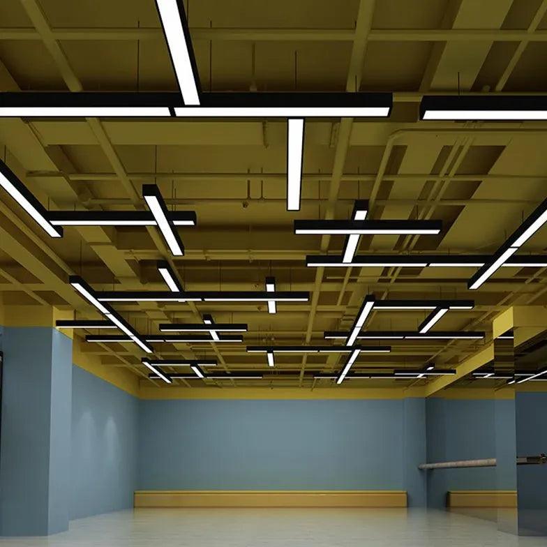 Rectangular Black LED Pendant Light for Office