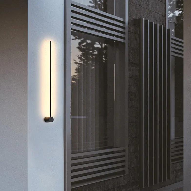 Vertical Linear Black Outdoor Wall Lights - Clowas