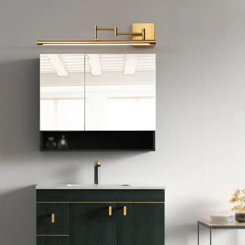 Extendable Brass LED Wall Light for Bathroom