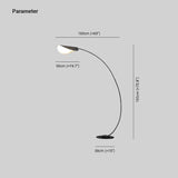 Black LED Curved Arc Floor Lamp - Clowas