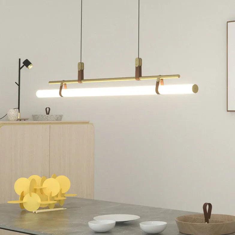 Tubular Metal LED Dining Room Pendant Light - Clowas