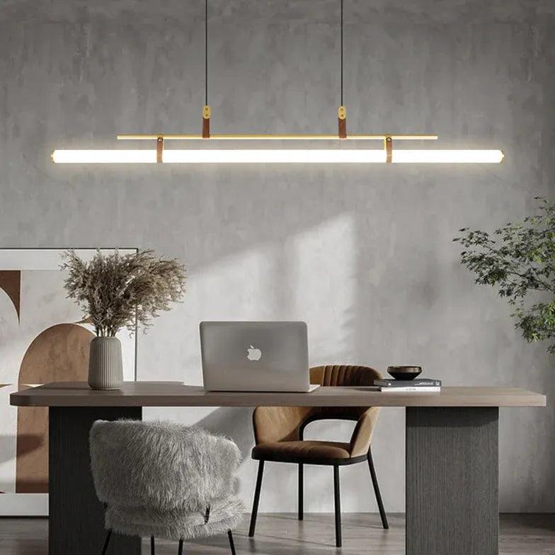 Tubular Metal LED Dining Room Pendant Light - Clowas