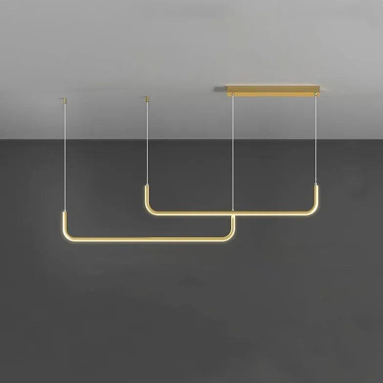 Curved U-Shaped Black Metal LED Pendant Light - Clowas